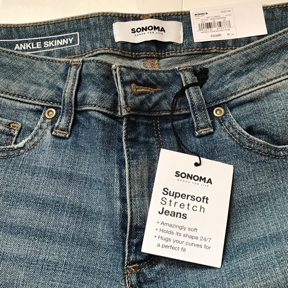Sz 6 NWT | Sonoma Jeans| Ankle | Skinny | Stretch - Picture 4 of 10